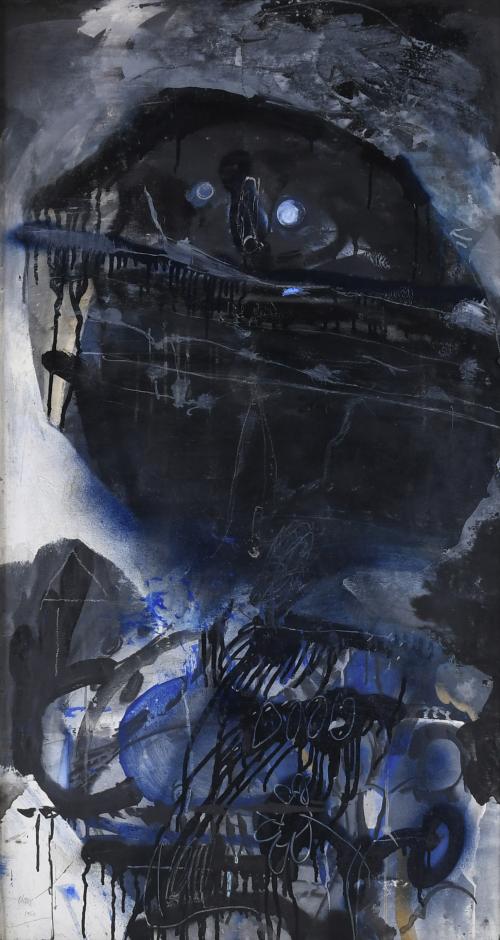 ANTONI CLAVÉ (1913-2005). "GUERRIER À L'OEIL BLEU" (Saint Tropez-Niza, 1960).