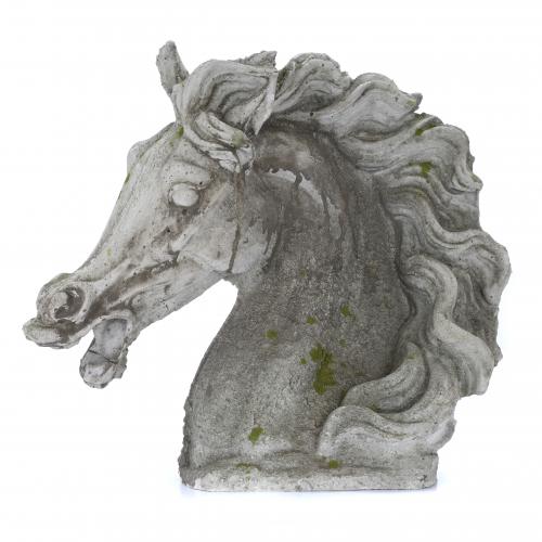 "BUSTO DE CABALLO", ESCULTURA PARA EXTERIOR O JARDÍN, SIGLO XX.