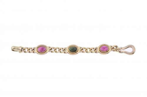 BRACELET WITH TOURMALINES LINKS.