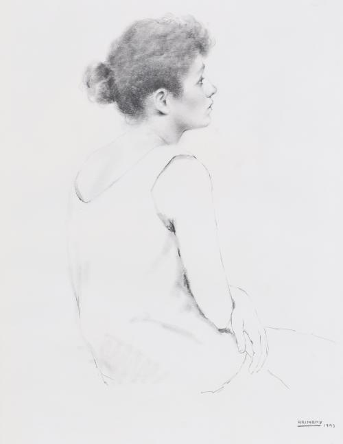 JOSEP LLUÍS ARIMANY (1923-1999). "GIRL SITTING IN PROFILE", 1993.