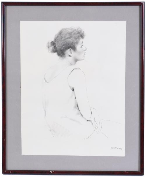 JOSEP LLUÍS ARIMANY (1923-1999). "JOVEN SENTADA DE PERFIL",