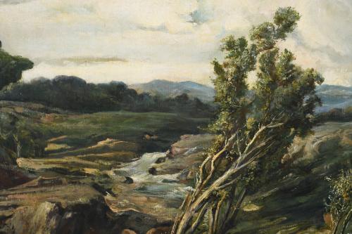 FRANCESC TORRESCASSANA (1845-1918). "RIVER LANDSCAPE".