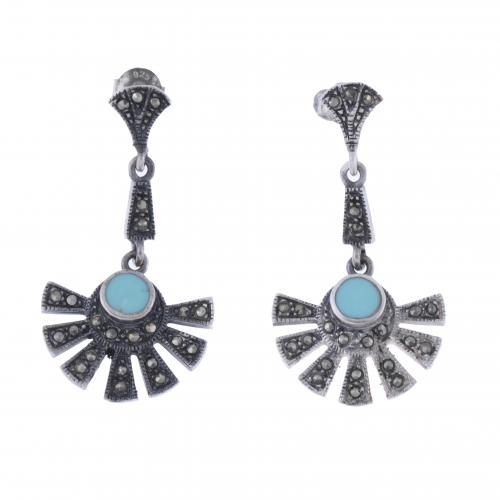 LONG EARRINGS WITH TURQUOISES.