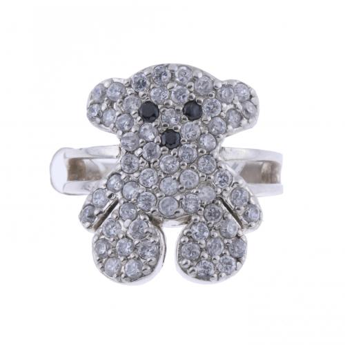 RING WITH ZIRCONS BEAR.