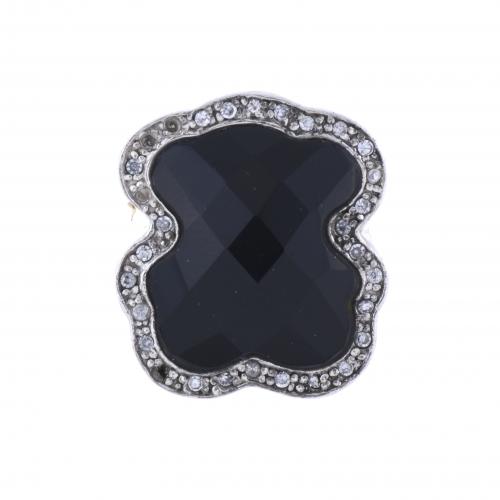 ONYX AND ZIRCONS BEAR RING.