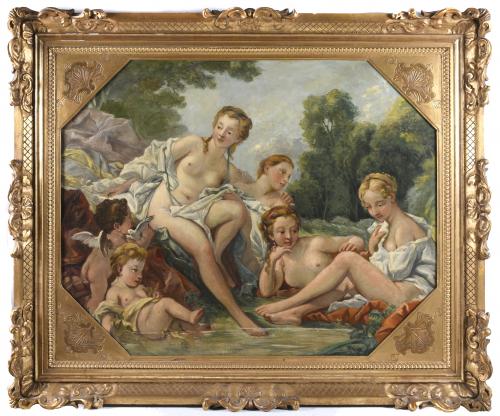 20TH CENTURY FRENCH SCHOOL. "VENUS IN THE BATH SURROUNDED BY NYMPHS AND CUPIDS".