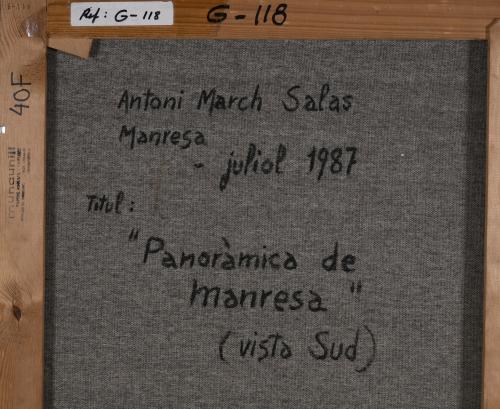 ANTONI MARCH SALAS (20TH C.). "PANORÁMICA DE MANRESA", 1987.