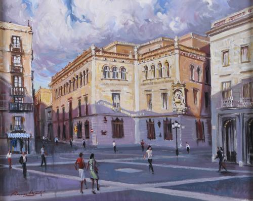 RAMON MARTI (1915-?). "SANT JAUME SQUARE".