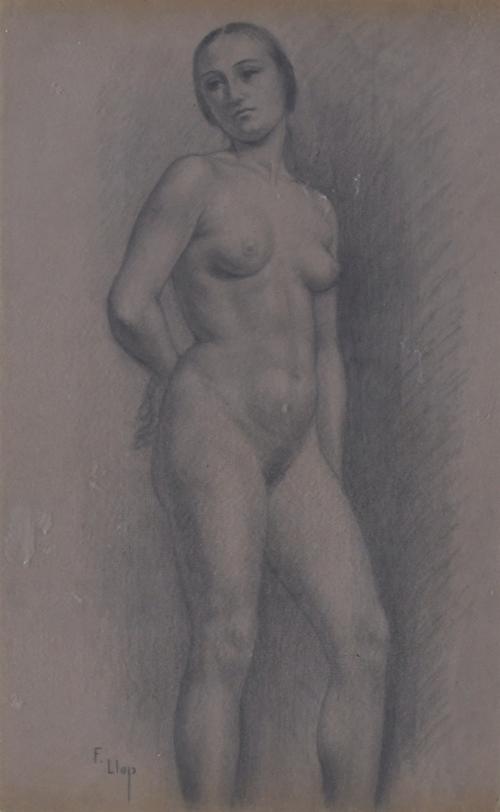 FRANCISCO LLOP MARQUES (1875-1970). "DESNUDO ACADÉMICO".