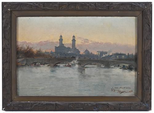 FÉLIX ALARCÓN BRENES (C. 1860 - C. 1900). "VIEW OF PARIS FR