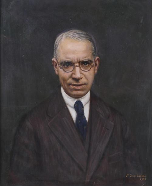 FRANCISCO SANS CASTAÑO (1868-1937). "RETRATO DEL COLECCIONISTA MIQUEL BAYONA DURÁN", 1932.