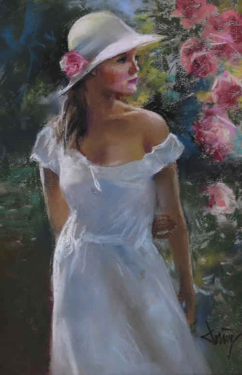 DOMINGO ÁLVAREZ GÓMEZ (1942). "GIRL AND ROSES".