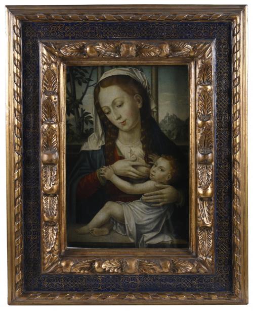 16TH CENTURY FLEMISH SCHOOL. "NURSING MADONNA".