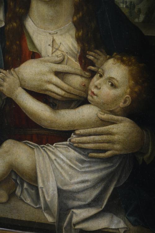 16TH CENTURY FLEMISH SCHOOL. "NURSING MADONNA".