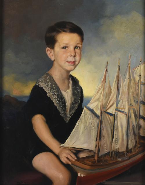 FERNANDO ÁLVAREZ DE SOTOMAYOR (1875-1960). "RETRATO DE UN NIÑO", C. 1940. 