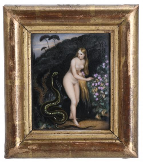 20TH CENTURY SPANISH SCHOOL. "EVE AND THE SERPENT".