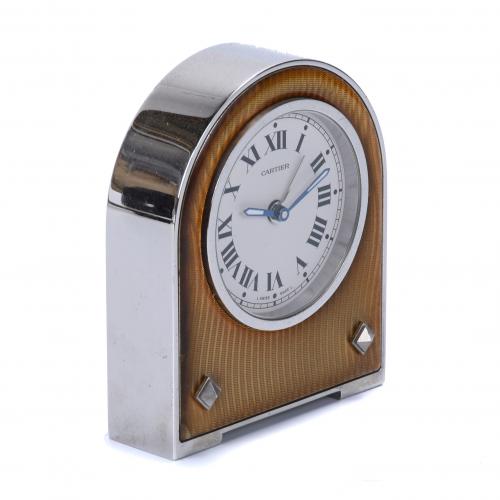 CARTIER. SMALL FRENCH TABLE ALARM CLOCK, 20TH CENTURY.