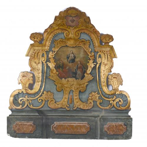 CATALAN "OLOT" BED HEADBOARD, 18TH CENTURY.