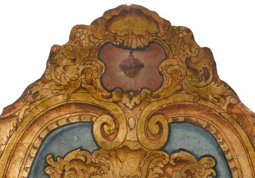 CATALAN "OLOT" BED HEADBOARD, 18TH CENTURY.