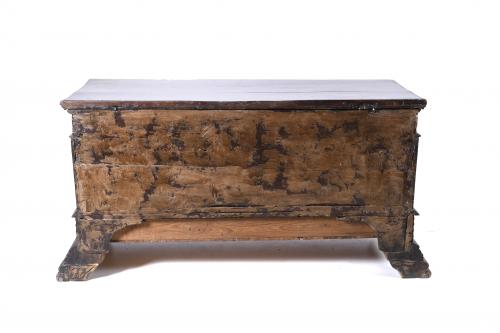 CATALAN HOPE CHEST, 18TH CENTURY WITH LATER TRANSFORMATIONS.