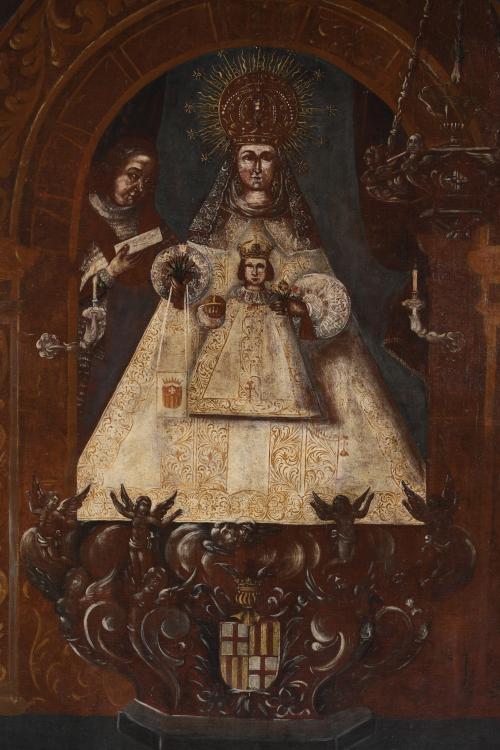 17TH CENTURY CATALAN SCHOOL. "EX-VOTO OF THE VIRGIN OF MERC