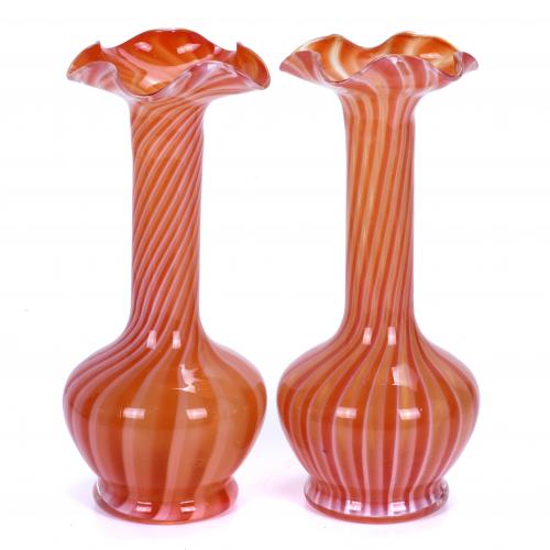 PAIR OF ITALIAN MURANO VASES, MID 20TH CENTURY.