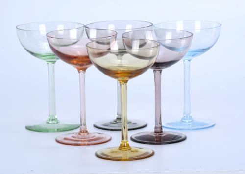 V. NASON&C. SET OF SIX ITALIAN CAVA GLASSES, SECOND HALF OF