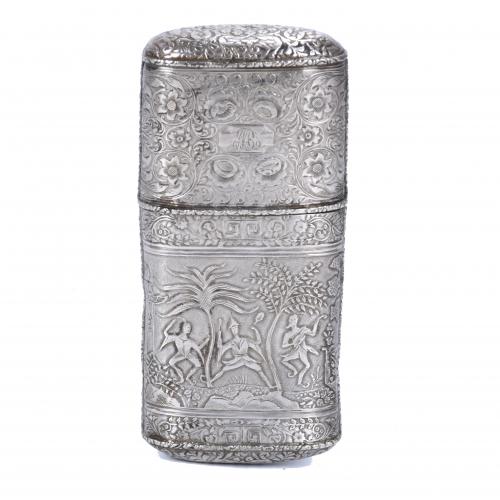 THAI SILVER TOBACCO OR CIGARETTE CASE, 20TH CENTURY.