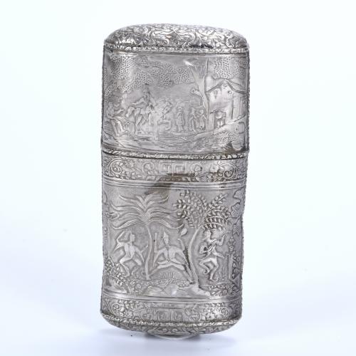 THAI SILVER TOBACCO OR CIGARETTE CASE, 20TH CENTURY.