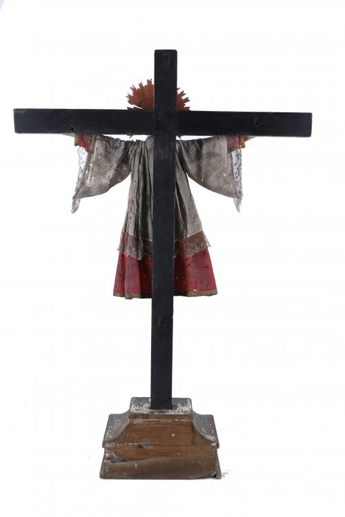 19TH CENTURY SPANISH SCHOOL. CRUCIFIED SAINT.