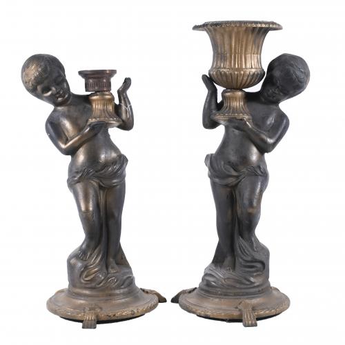 PAIR OF SPANISH FLOOR CANDLESTICKS, 20TH CENTURY.