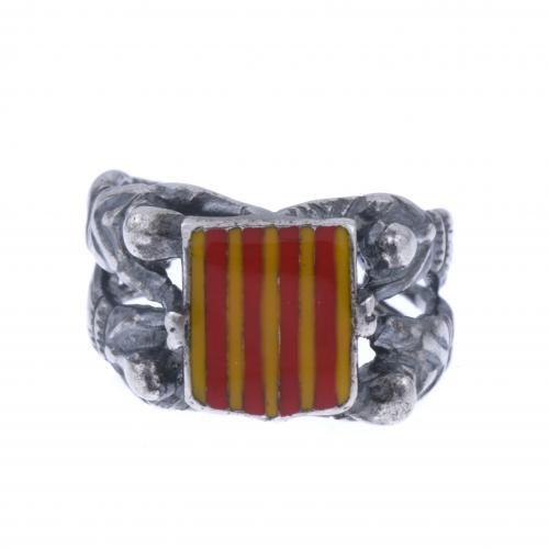 CATALAN RING WITH ENAMEL.