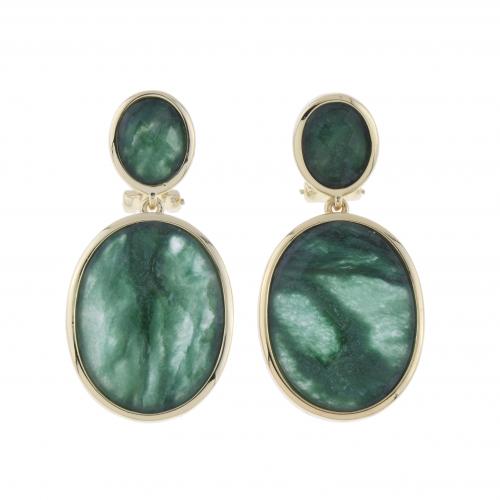 LONG EARRINGS WITH GREEN JASPER.