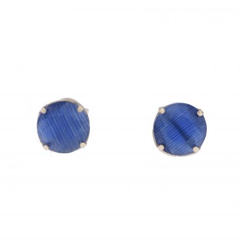 SAPPHIRES BUTTON EARRINGS.