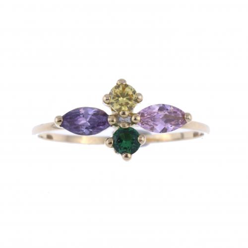 RING WITH GEMSTONES.