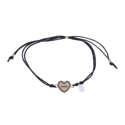 PULSERA CON CORAZÓN Y PERLA.