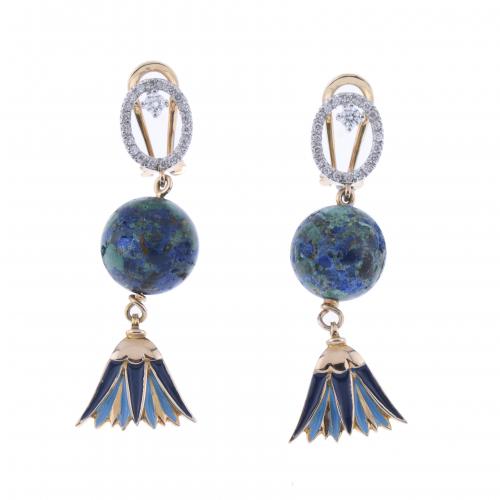 ALEN DIONE. "EGYPTIENNE" LONG EARRINGS.