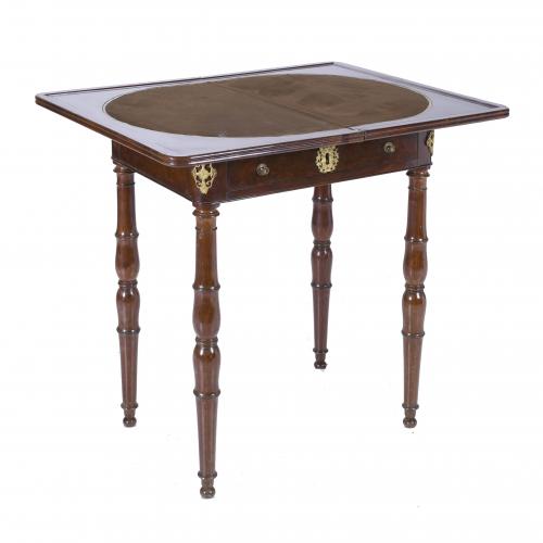 SMALL FRENCH EMPIRE STYLE FOLDING GAME TABLE, 20TH CENTURY.