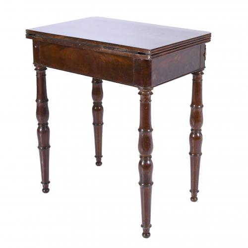 SMALL FRENCH EMPIRE STYLE FOLDING GAME TABLE, 20TH CENTURY.