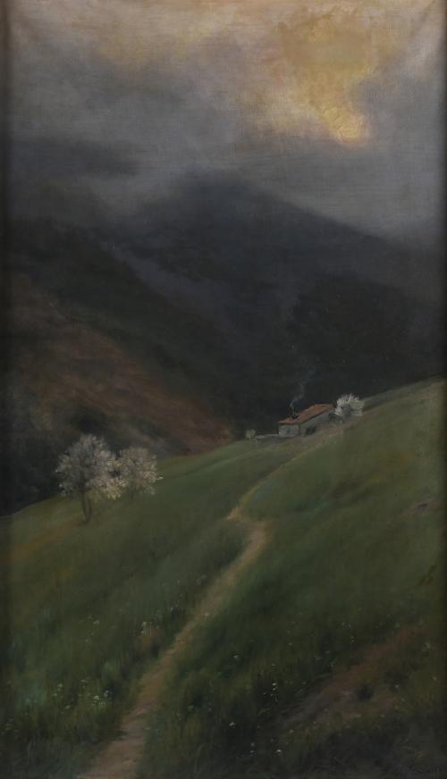 JOAQUIM VANCELLS (1865-1942). "PAISAJE DE ALTA MONTAÑA".