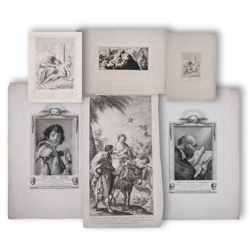 AFTER FRANCISCO AND RAMON BAYEU, JOSÉ CAMARÓN, JOSÉ DEL CASTILLO AND REMBRANDT VAN RIJN. SIX PRINTS BY 17TH- AND 18TH-CENTURY ARTISTS.