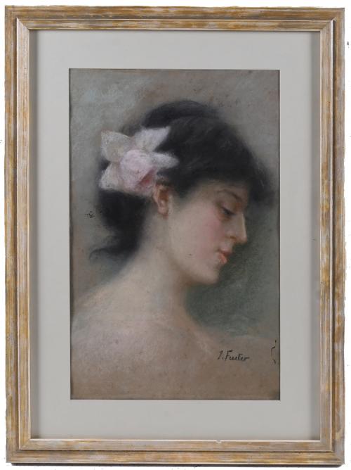 JOAN FUSTER BONNIN (1870-1945). "PROFILE OF A YOUNG WOMAN".