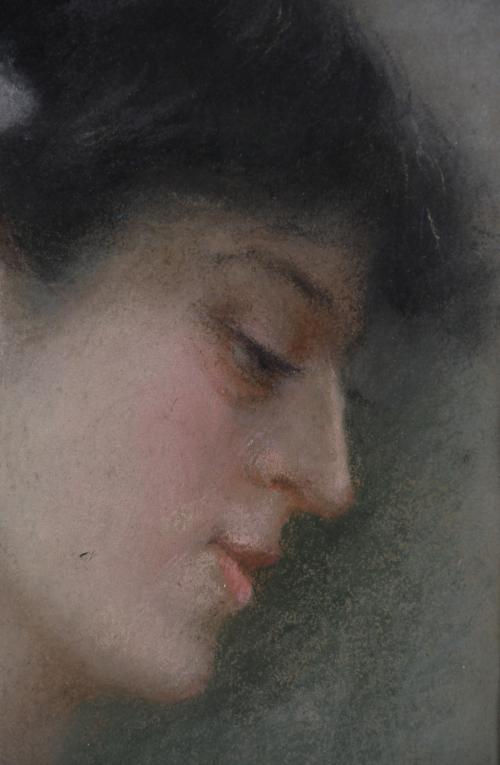 JOAN FUSTER BONNIN (1870-1945). "PROFILE OF A YOUNG WOMAN".