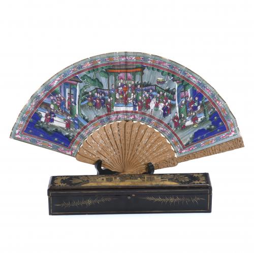 CHINESE "THOUSAND-SIDED" FAN, FIRST HALF OF THE 20TH CENTURY.