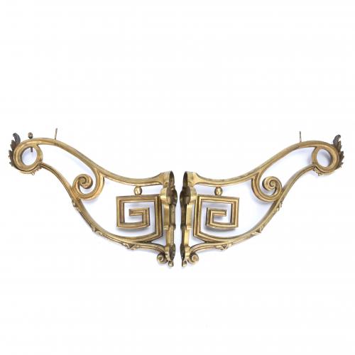 PAIR OF CURTAIN ROD BRACKETS, 20TH CENTURY.