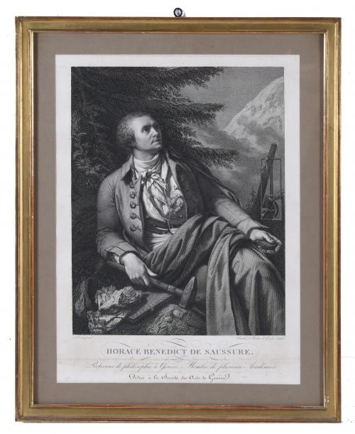 700-JEAN-PIERRE SAINT-OURS (1752-1809) Y CHARLES-SIMON PRADIER (1782-1847). "RETRATO DEL FÍSICO, GÉOLOGO Y ALPINISTA HORACE BÉNÉDICT DE SAUSSURE" (París, c. 1820).
