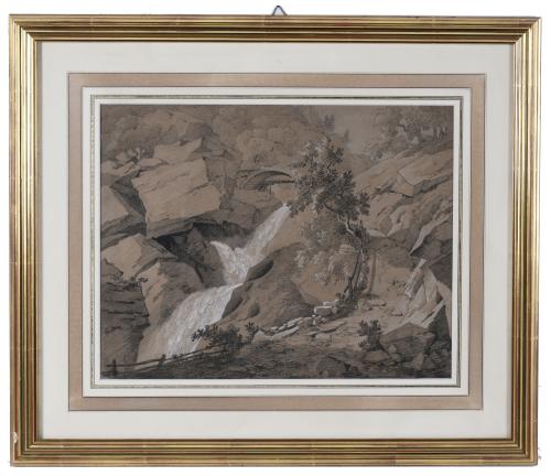 JEAN ANTOINE LINCK (1766-1843). "VUE DES CASCADES DU PESIN, ET DES PONTS AUDESSUS DE GEORNIUS (?)".