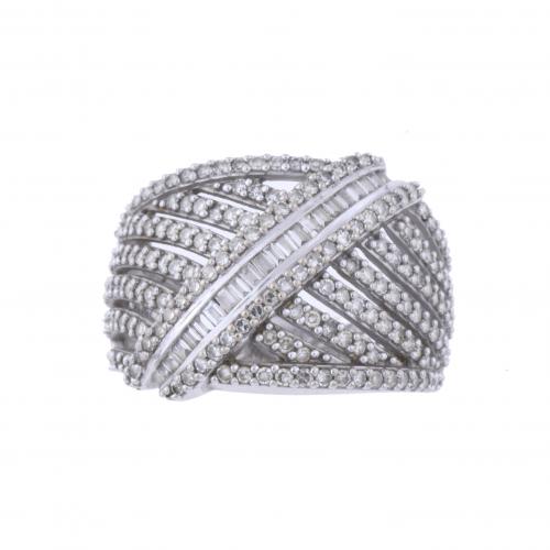 WIDE RING WITH DIAMONDS.