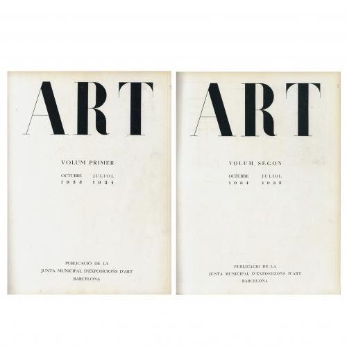 "ART. PUBLICACIÓ DE LA JUNTA MUNICIPAL D'EXPOSICIONS D'ART" (2 vols.), 1933-1935.