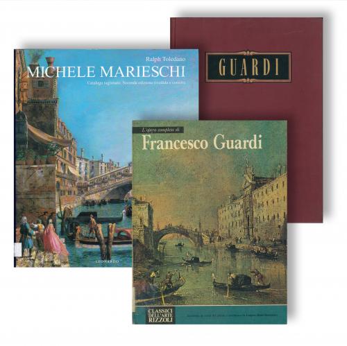 DOS LIBROS DE FRANCESCO GUARDI Y UNO DE MICHELE MARIESCHI.